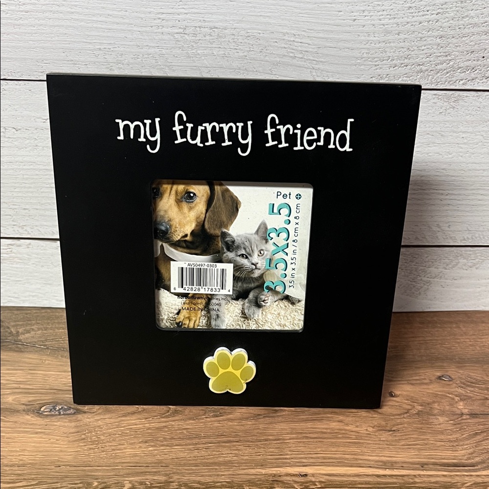 Black 'My Furry Friend' Photo Frame size 3.5 x 3.5